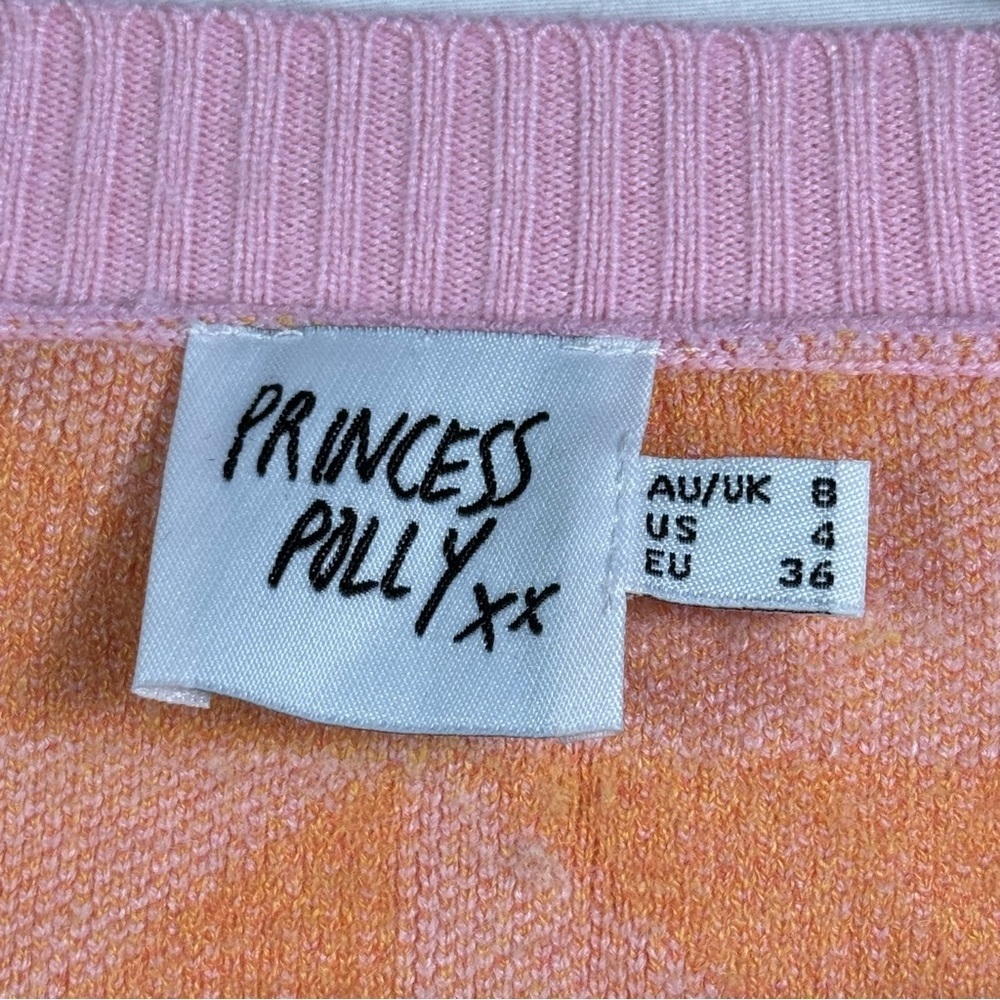 Princess Polly Pink and Orange Knit Sweater Size 4 - Picture 3 of 5